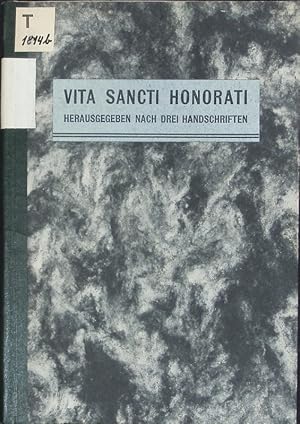 Bild des Verkufers fr Vita Sancti Honorati : herausgegeben nach drei Handschriften. zum Verkauf von Antiquariat Bookfarm