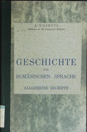 Bild des Verkufers fr Geschichte der rumnischen Sprache : allgemeine Begriffe. zum Verkauf von Antiquariat Bookfarm