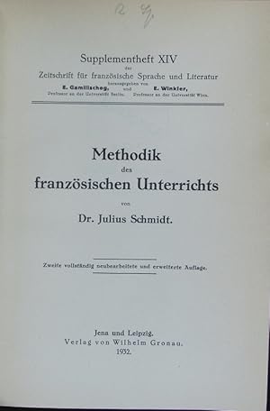 Bild des Verkufers fr Methodik des franzsischen Unterrichts. 2.,vollst. neubearb. u. erw. Auflage. zum Verkauf von Antiquariat Bookfarm