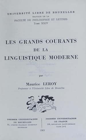 Seller image for Les grands courants de la linguistique moderne. for sale by Antiquariat Bookfarm