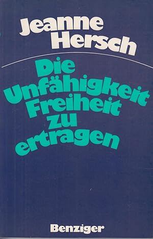 Bild des Verkufers fr Die Unfhigkeit Freiheit zu ertragen Aufstze und Reden zum Verkauf von Leipziger Antiquariat