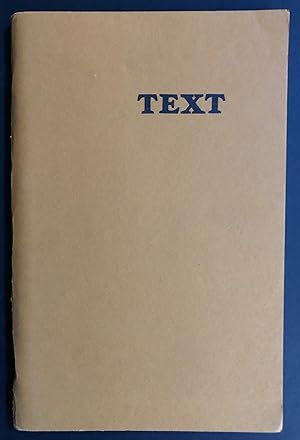 Seller image for Text 1 (Winter 1976 - 1977) for sale by Philip Smith, Bookseller