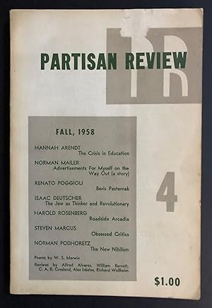 Immagine del venditore per Partisan Review, Volume 25, Number 4 (XXV; Fall 1958) venduto da Philip Smith, Bookseller