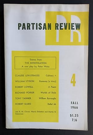 Imagen del vendedor de Partisan Review, Volume 33, Number 4 (XXXIII; Fall 1966) - includes a Tony Tanner essay on William S. Burroughs a la venta por Philip Smith, Bookseller