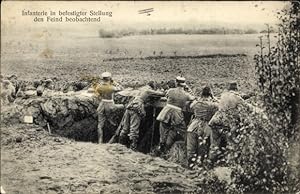 Bild des Verkufers fr Ansichtskarte / Postkarte Infanterie in befestigter Stellung den Feind beobachtend, I WK zum Verkauf von akpool GmbH