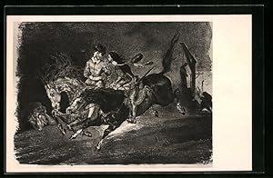 Bild des Verkufers fr Knstler-Ansichtskarte Szene aus Goethes Faust zum Verkauf von Bartko-Reher