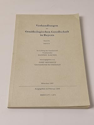 Bild des Verkufers fr Verhandlungen der Ornithologischen Gesellschaft in Bayern. Band 24, Heft 4/5 | Dezember 1987 zum Verkauf von BcherBirne