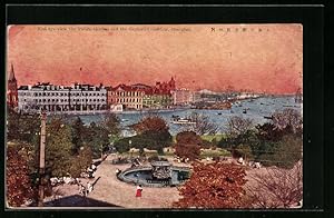 Image du vendeur pour Ansichtskarte Shanghai, Bird eye view the Public Garden and the German Consulate, Botschaft mis en vente par Bartko-Reher