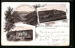 Vorläufer-Lithographie Col de la Schlucht, 1894, Hotel Defranoux, Hotel Schlucht