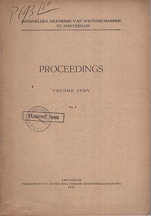 Seller image for Koninklijke Akademie van Wetenschappen te Amsterdam. - Proceedings - Volume XXXIV - N 9 for sale by PRISCA