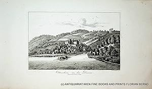 Oberösterreich, Ottensheim, Schloss Ottensheim an der Donau, Ansicht original Grafik um 1800