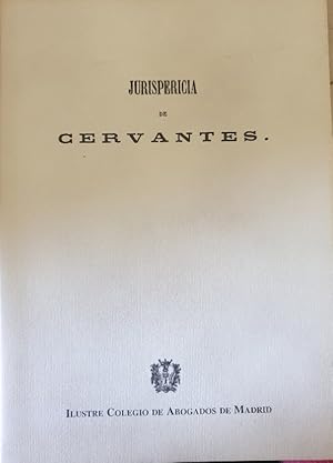Bild des Verkufers fr JURISPERICIA DE CERVANTES PASATIEMPO LITERARIO. zum Verkauf von Libreria Lopez de Araujo