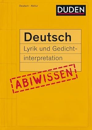 Seller image for Abiwissen Deutsch - Lyrik und Gedichtinterpretation for sale by Smartbuy