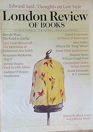 Seller image for London Review Of Books 5 August 2004 for sale by Shore Books