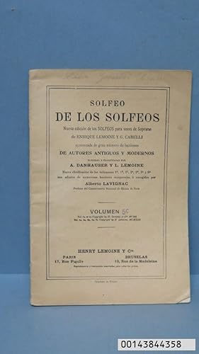 Imagen del vendedor de SOLFEO DE LOS SOLFEOS. DANHAUSER. LEMOINE. VOLUMEN 5C a la venta por EL DESVAN ANTIGEDADES