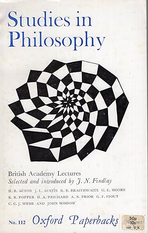 Seller image for Studies in philosophy: British Academy Lectures Selected and Introduced by J. N. Findlay for sale by A Cappella Books, Inc.