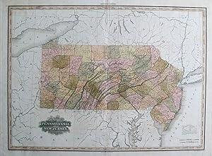 Seller image for Map of Pennsylvania and New Jersey for sale by High Ridge Books, Inc. - ABAA