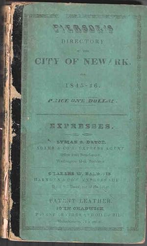 Immagine del venditore per Pierson's Directory of the City of Newark for 1845-46 venduto da High Ridge Books, Inc. - ABAA