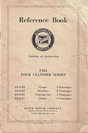 Immagine del venditore per Reference Book - 1924 Four Cylinder Series venduto da High Ridge Books, Inc. - ABAA