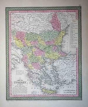 Imagen del vendedor de Map of Turkey in Europe, Together with the Ionian Islands a la venta por High Ridge Books, Inc. - ABAA