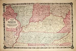 Colton's Map of Kentucky and Tennessee. with Part of Ohio, Indiana, Illinois, Missouri, Arkansas,...