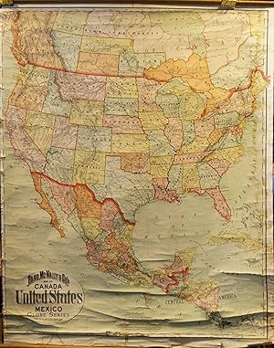 Imagen del vendedor de Rand McNally's Map of Canada, United States and Mexico. Globe Series a la venta por High Ridge Books, Inc. - ABAA