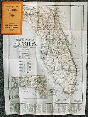 Seller image for Mileage Map of the Best Roads of Florida, Showing State Highways, Road Distances, State Highways for sale by High Ridge Books, Inc. - ABAA