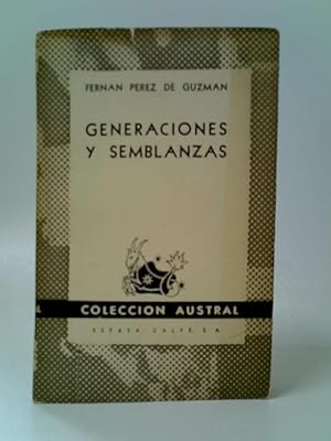 Imagen del vendedor de Generaciones Y Semblanzas a la venta por World of Rare Books