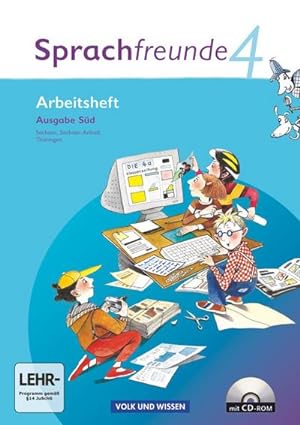 Seller image for Sprachfreunde - Sprechen - Schreiben - Spielen - Ausgabe Sd 2010 (Sachsen, Sachsen-Anhalt, Thringen) - 4. Schuljahr : Arbeitsheft mit CD-ROM for sale by Smartbuy