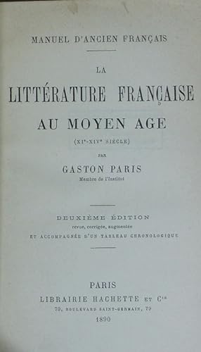 Bild des Verkufers fr La littrature franaise au moyen ge (XIe-XIV s.): Manuel d'franais. zum Verkauf von Antiquariat Bookfarm
