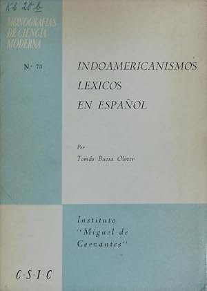 Bild des Verkufers fr Indoamericanismos lexicos en Espanol. zum Verkauf von Antiquariat Bookfarm