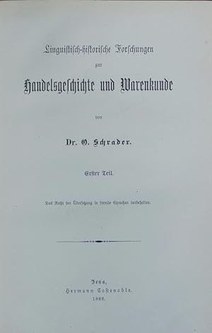 Seller image for Linguistisch-historische Forschungen zur Handelsgeschichte und Warenkunde. for sale by Antiquariat Bookfarm