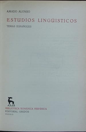 Seller image for Estudios lingisticos : temas espanoles. for sale by Antiquariat Bookfarm