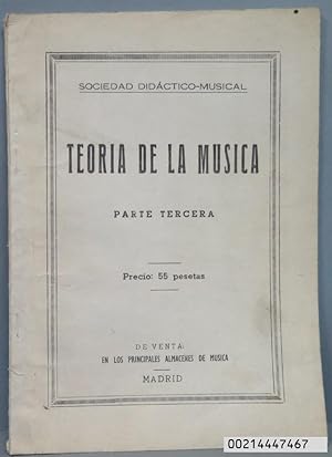 Imagen del vendedor de TEORIA DE LA MUSICA. PARTE TERCERA a la venta por EL DESVAN ANTIGEDADES