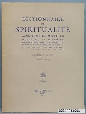 Image du vendeur pour DICTIONNAIRE DE SPIRITUALITE, ASCETIQUE ET MYSTIQUE; DOCTRINE ET HISTOIRE. FASCICULES LXII-LXIII mis en vente par EL DESVAN ANTIGEDADES