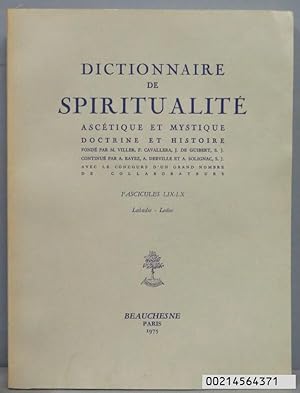 Image du vendeur pour DICTIONNAIRE DE SPIRITUALITE, ASCETIQUE ET MYSTIQUE DOCTRINE ET HISTOIRE. FASCICULES LIX-L mis en vente par EL DESVAN ANTIGEDADES