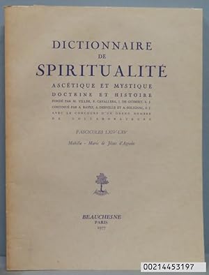 Image du vendeur pour DICTIONNAIRE DE SPIRITUALITE, ASCETIQUE ET MYSTIQUE; DOCTRINE ET HISTOIRE. FASCICULES LXIV-LXV mis en vente par EL DESVAN ANTIGEDADES