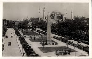 Bild des Verkufers fr Ansichtskarte / Postkarte Konstantinopel Istanbul Trkei, Hippodromplatz und Hagia Sophia Moschee zum Verkauf von akpool GmbH