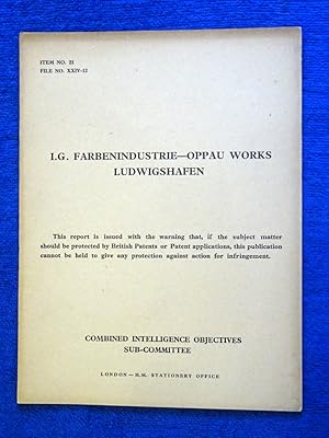 CIOS File No. XXIV - 12, I.G. Farbenindustrie - Oppau Works Ludwigshafen, Germany, 1945, ( Carbon...