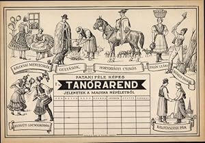 Stundenplan Ungarn Magyarország - Szenen aus der ungarischen Bevölkerung um 1930/40