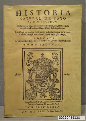 Seller image for 1629.- FACSIMIL. HISTORIA NATURAL DE CAYO PLINIO SEGUNDO. TOMO SEGUNDO for sale by EL DESVAN ANTIGEDADES