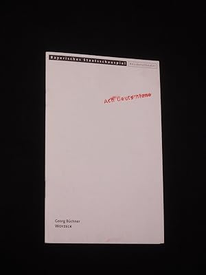 Seller image for Programmheft 90 Bayerisches Staatsschauspiel Mnchen 1999/2000. WOYZECK von Georg Bchner. Regie: Stephane Braunschweig, Bhnenbild: St. Braunschweig/ A. de Dardel, Kostme: Thibault Vancraenenbroeck. Mit Udo Samel (Woyzeck), Barbara Melzl (Marie), Jan Neumann (Andres), Uwe Bertram, Peter Rhring, Joachim Nimtz, Michael Grimm, Susanne Schroeder, Alois Strempel for sale by Fast alles Theater! Antiquariat fr die darstellenden Knste