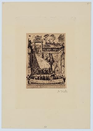 Seller image for Exlibris Franz Rose Doehlau, gro, zweite Platte. for sale by Galerie Joseph Fach GmbH