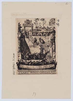 Seller image for Exlibris Franz Rose Doehlau, gro, erste Platte. for sale by Galerie Joseph Fach GmbH