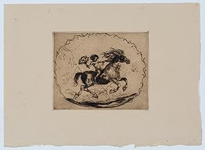 Seller image for Neujahrskarte 1910, Knabe auf Pferd. for sale by Galerie Joseph Fach GmbH