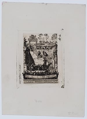 Seller image for Exlibris Franz Rose Doehlau, gro, erste Platte. for sale by Galerie Joseph Fach GmbH