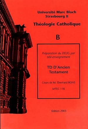 Seller image for TD d'Ancien Testament - Eberhard Bons for sale by Book Hmisphres