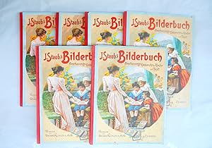 J. Staubs Bilderbuch. Ein Buch für Haus und Schule. Sechs Hefte mit 72 Doppeltafeln in Farbendruc...