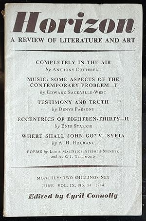 Bild des Verkufers fr Horizon: A Review of Literature and Art Vol. IX, No. 54 June 1944 zum Verkauf von Shore Books