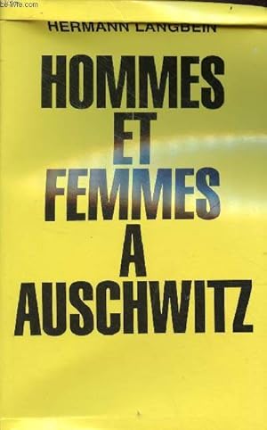 Immagine del venditore per Hommes et femmes  Auschwitz. venduto da Le-Livre